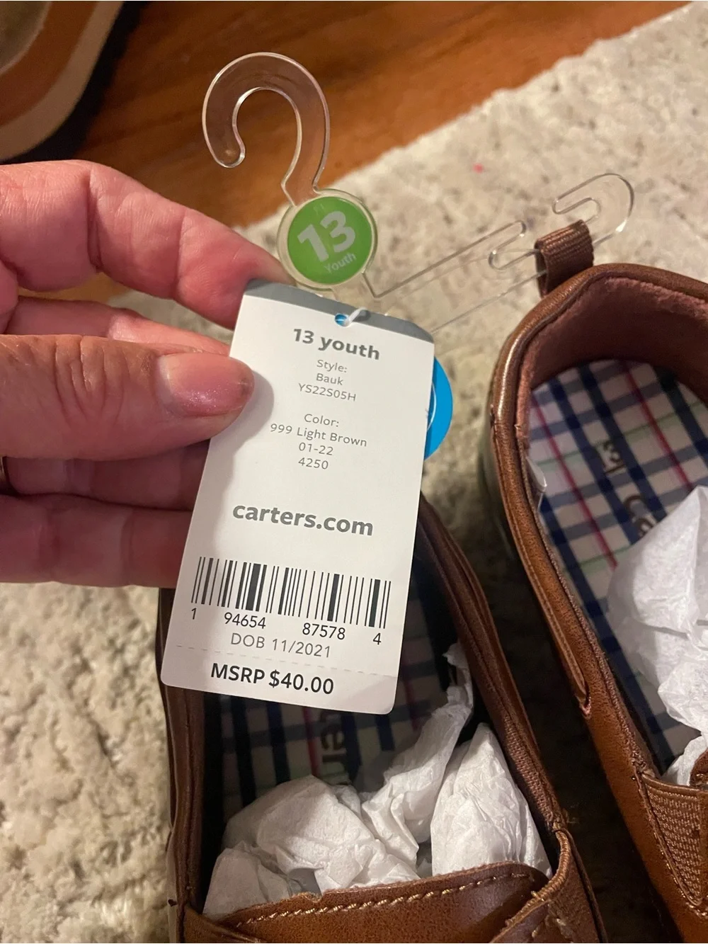 Carter's Brown Kids Moccasin Boat Shoes